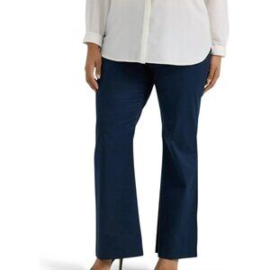 Lee Plus Wrinkle Free Bootcut Relaxed Fit Straight Mid-Rise Rivet Navy 24W Mediu